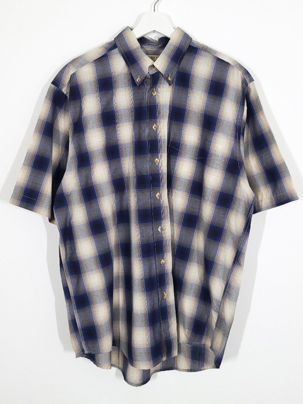 Vintage Retro Plaid Button Down Shirt Made in Korea